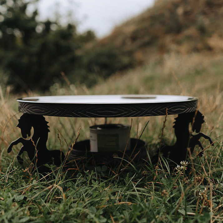 Садж для підігріву і подачі шашлику d 36 см великий, з кришкою і соусницею + баночка з гелем для підігріву Київ - фото 3