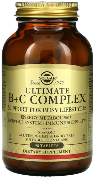 Вітаміни В + С комплекс Solgar Ultimate B + C 90 таблеток Київ - фото 1