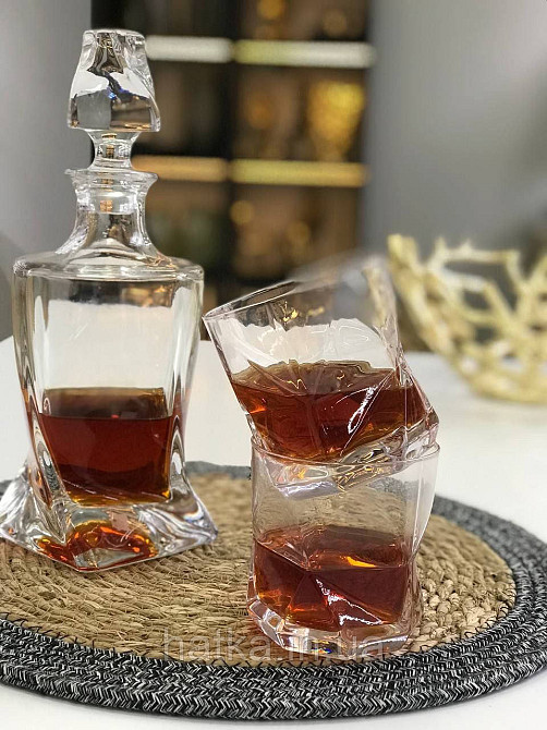 Стакан для віскі соку "Айс-віски" 300 мл прозора геометрична форма Київ - фото 2