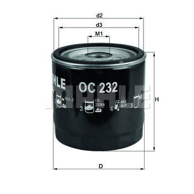 Фільтр масляний Mahle OC232 Вінниця - фото 1