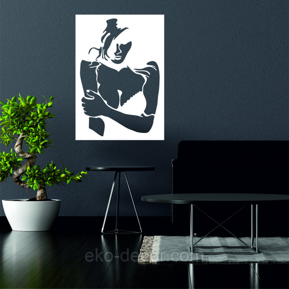 Декоративное настенное Панно «Силуэт женщины», Декор на стену 70*50 см, Белый Киев - изображение 4