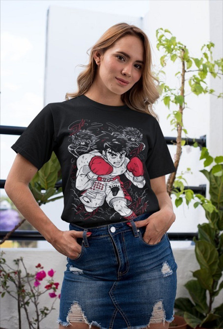 Футболка аниме Хаджиме Но Іппо Боксинг оверсайз (S/M/L) Черний AnimeJ0327 Днепр - изображение 2