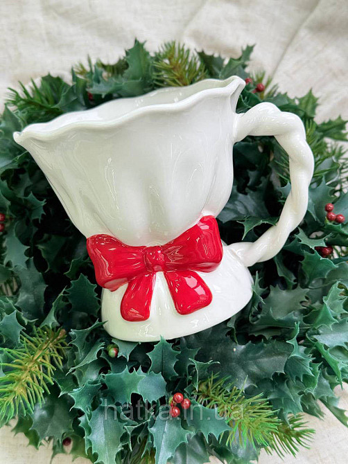 Чашка крухоль кераміка Olens "Червоний бант" 450 мл 8030-446 Київ - фото 6