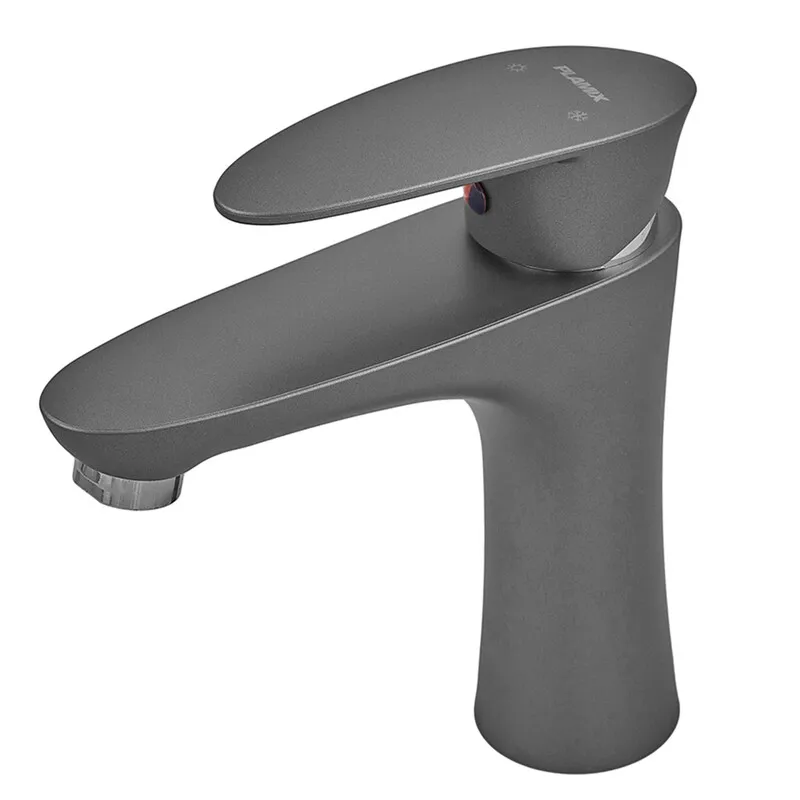 Смеситель для умывальника Plamix CEZAR-001 SET Graphite с подводом PM0688 Харьков - изображение 1