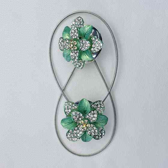 Магніти для штор та гардин "Flowers" набір 2 шт М'ятний  (81-205) Київ