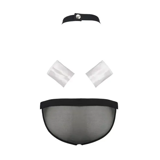 Комплект еротичної чоловічої білизни Passion 036 ALFRED S/M Black, труси, комірець, манжети Львів