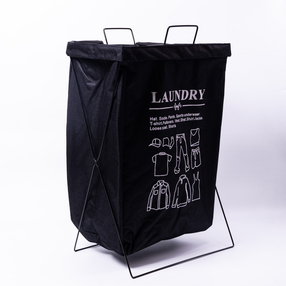 Yiwu Кошик для білизни на підставці 36×32×52 (см) м'який Чорний HP-41-11B Київ - фото 2