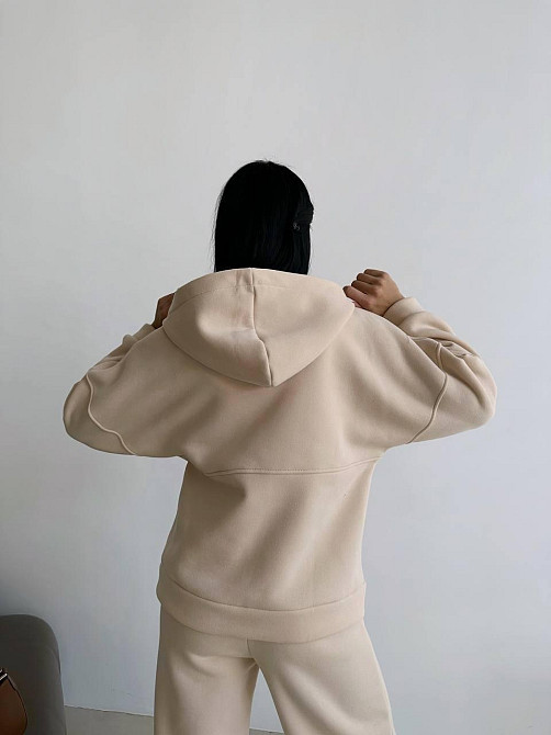 Жіночий теплий прогулянковий костюм двійка: штани + зіп-худі тринитка на флісі 46/48 Одеса - фото 15