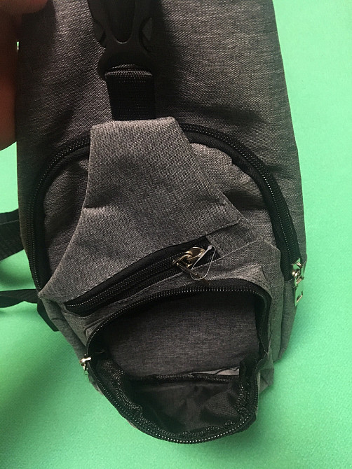 Чоловіча сумка через плече сіра- розмір сумки 30*20см, 4 кишені, з USD шнуром в комплекті Київ - фото 8