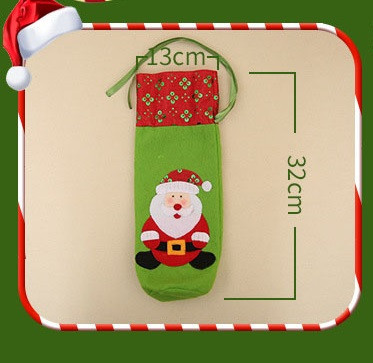 Чехол на бутылку новогодний с пайетками Дед Мороз 32 на 13 см разноцветный Киев - изображение 3