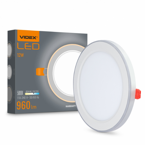 LED Світильник врізний 12W+4W 5000+2700К з декоративною підсвіткою VL-DL4R-1252 Videx Житомир