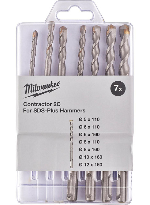 Набір бурів Бур SDS+ CONTRACTOR(5/5/6/8х110, 6/8/10/12х160) (7 од) пластиковий бокс Одесса - изображение 1