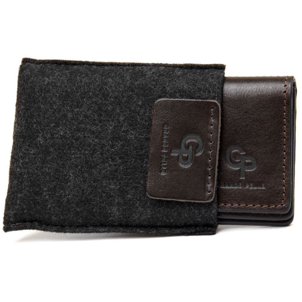 Кожаная обложка для автодокументов Темно-коричневый (GRANDE PELLE) Киев - изображение 1