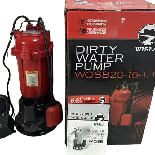 Насос фекальний 1,1кВт 10,5м 250л/хв WQSB 20-15 WISLA Житомир - изображение 1