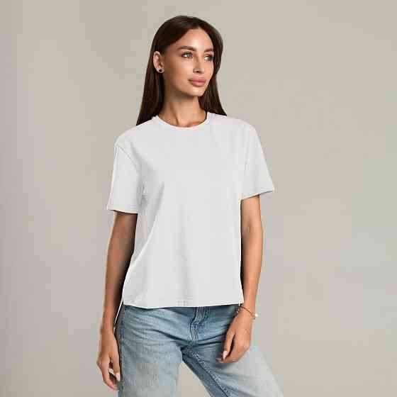 Белая базовая женская футболка Pobedov Freedom. Хлопковая женская футболка белая Киев