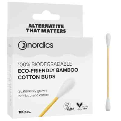 Ватные палочки Nordics Бамбуковые Белые 100 шт. (3800500324395) Винница