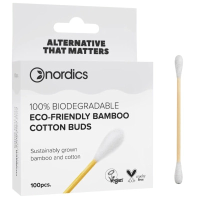 Ватні палички Nordics Бамбукові Білі 100 шт. (3800500324395) Вінниця - фото 1