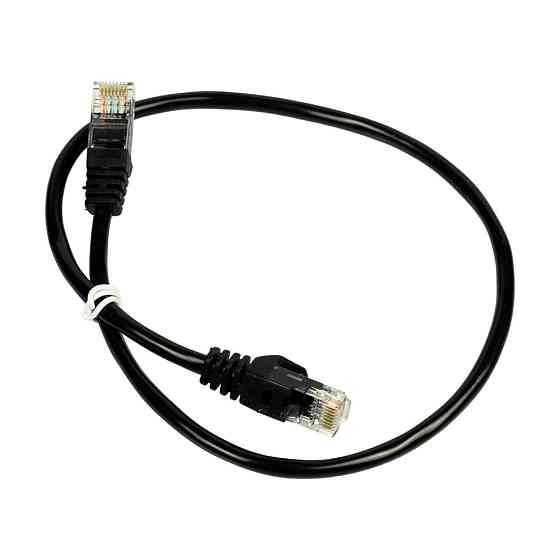 Патч-корд мережевий гігабітний Trinix UTP, RJ-45, CAT.5 0.3m Black (73-00604) Київ