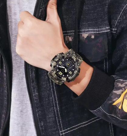 Чоловічий спортивний наручний годинник Skmei 1637 водонепроникні (Камуфляжні) Київ