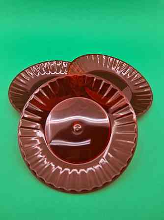 Тарілка 205 мм склоподібна, червона, 10 шт/уп Харків