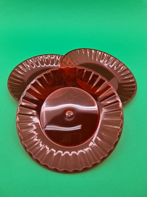 Тарілка 205 мм склоподібна, червона, 10 шт/уп Харків - фото 4