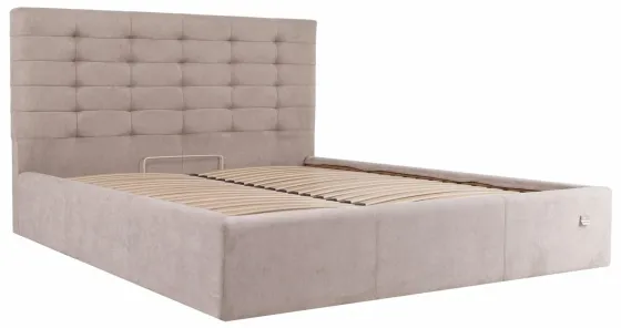 Кровать Двуспальная Erika Comfort 160 х 190 см Мисти Mocco С подъемным механизмом и нишей для белья Мокко Киев