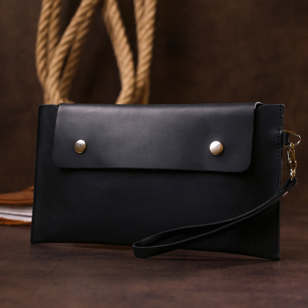 Кожаная матовая тревел-косметичка унисекс Черный (SHVIGEL) Киев - изображение 2