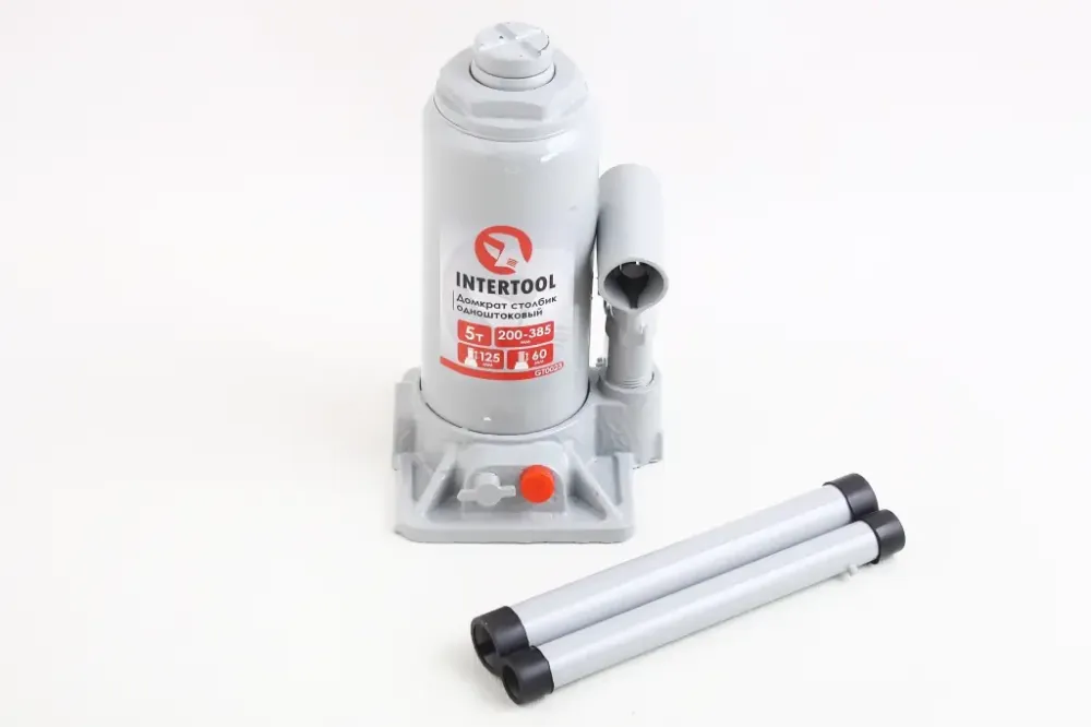 Домкрат гідравлічний 5 т 200-385м Intertool з передохр. клапаном Вінниця - фото 1