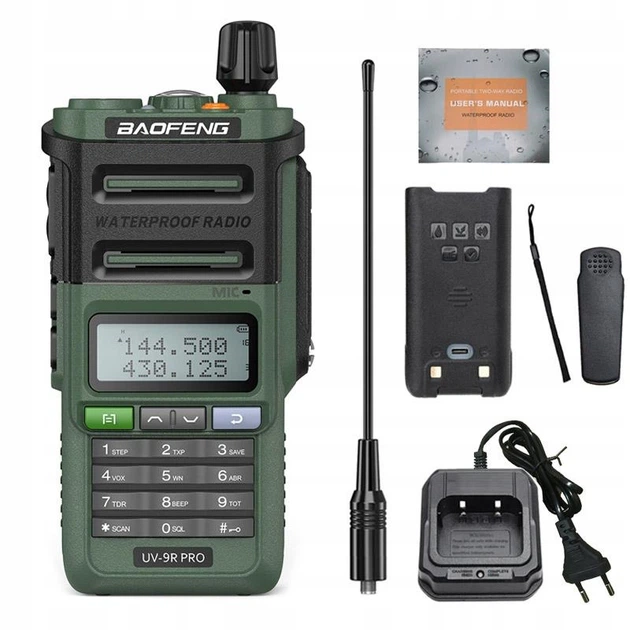 Радіостанція рація Baofeng UV-9R Pro 8W водонепроникна IP68 Type-C батарея 1800 мА·год (Зелений) Вінниця - фото 8