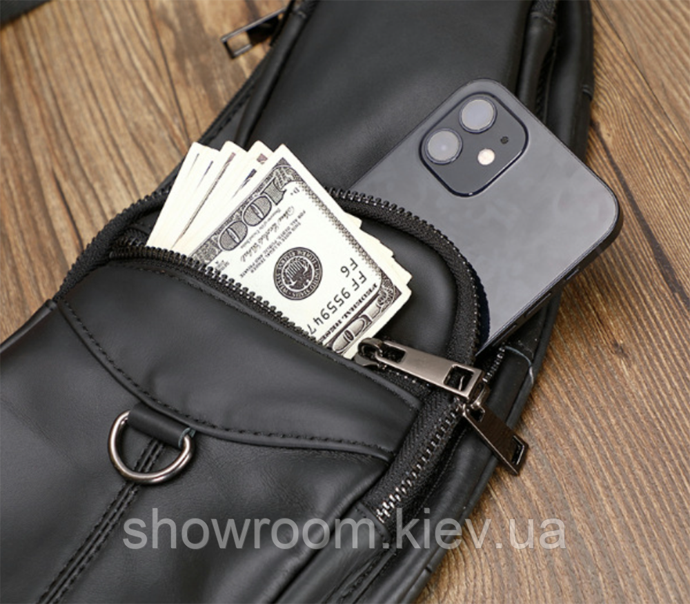 Чоловіча шкіряна бананка, барсетка, сумка, слінг Leather Collection (5064) Київ - фото 4