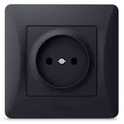 Розетка Videx_ BINERA 1ая черн (VF-BNSK1-BG) Вінниця