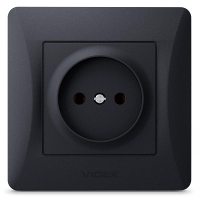 Розетка Videx_ BINERA 1ая черн (VF-BNSK1-BG) Винница - изображение 1