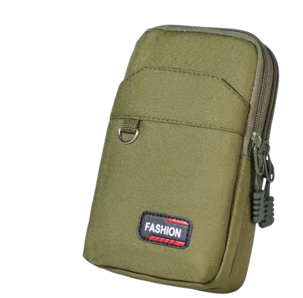 Сумка тактическая мужская поясная с карабином 3 кармана 17 на 11 см зеленый Киев - изображение 7