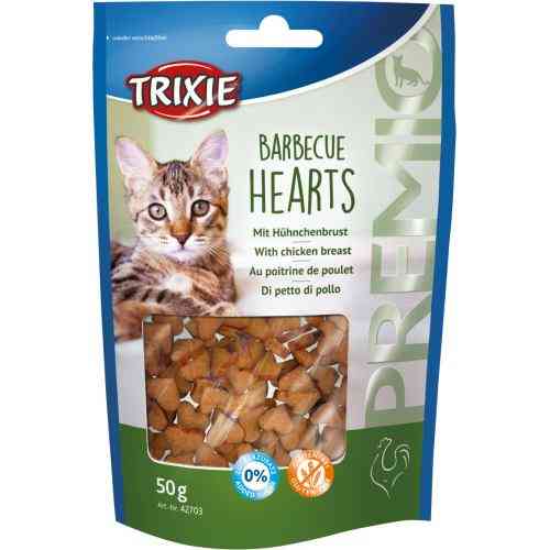 Ласощі Trixie Premio Barbecue Hearts with Chicken Breast для котів сердечка з куркою 50 г Київ