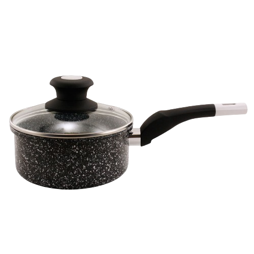 Каструля алюміній d16см/h7,5см скляна кришка QD-FF016L Interos Житомир - фото 1