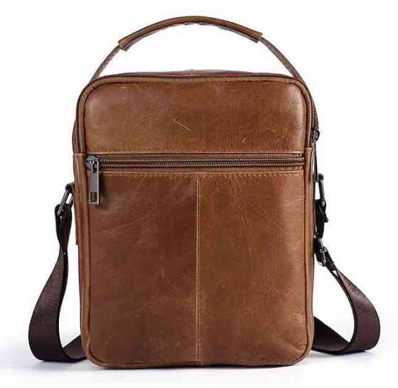 Сумка мужская гладкая Vintage 14707 Cветло-коричневая Киев