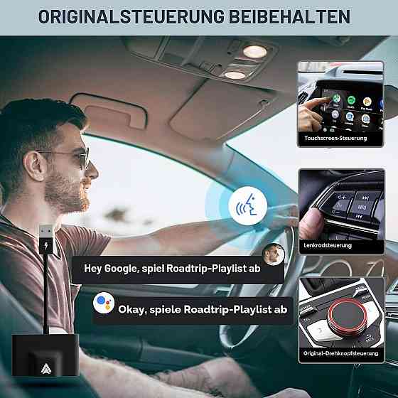 Бездротовий адаптер Android Auto USB/USB-C Wi-Fi Bluetooth для авто з дротовим Android Auto Київ