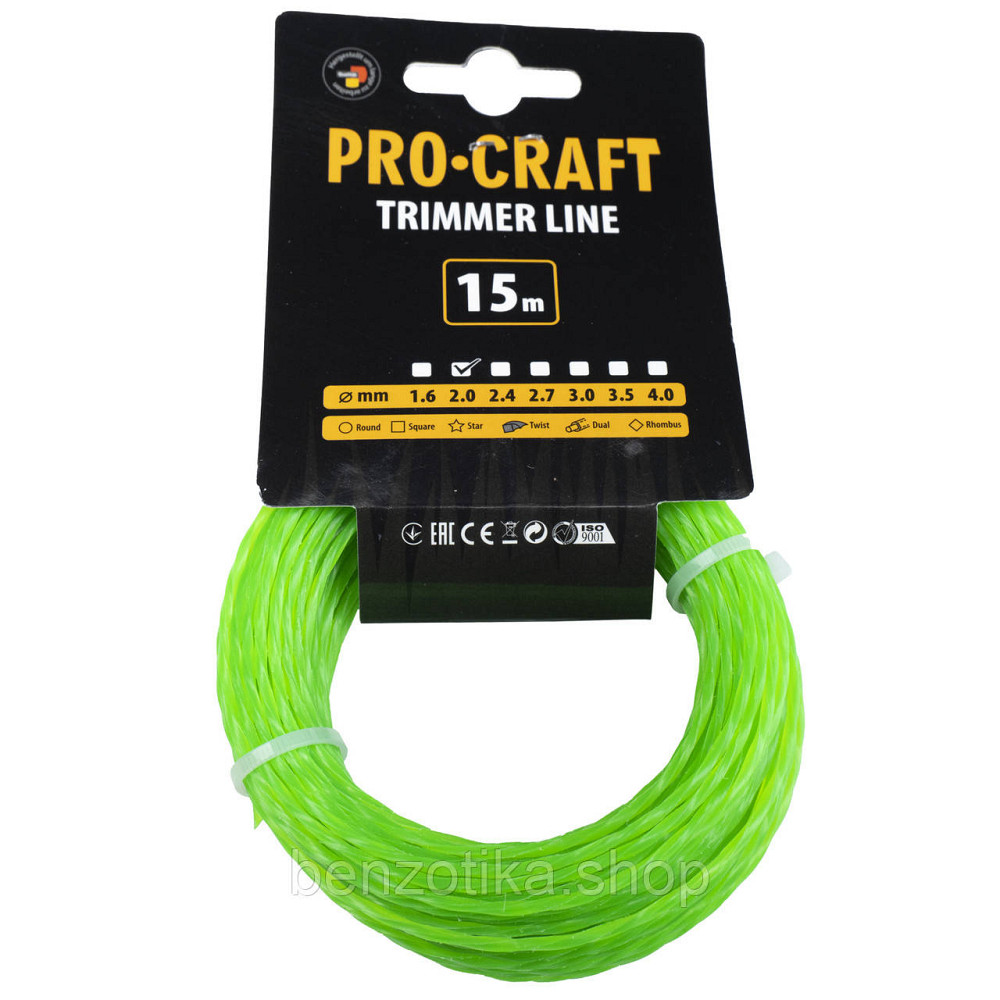 Волосінь спіраль Procraft 2мм 15м Киев - изображение 1