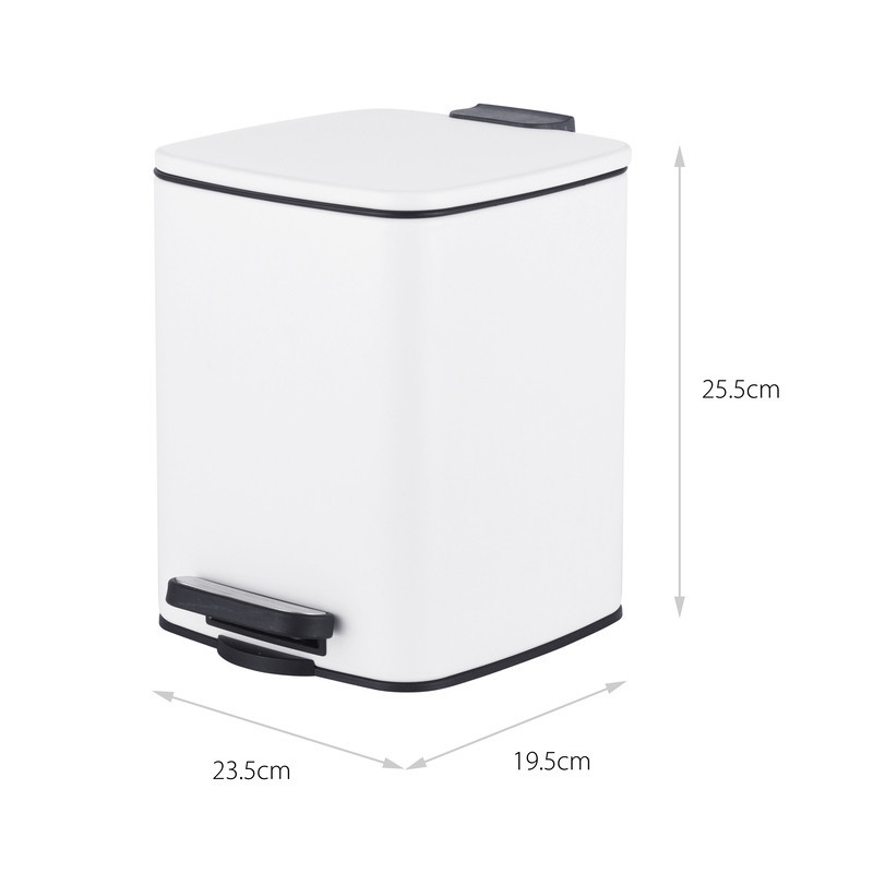 Відро для сміття з плавним закриттям квадратне Zerix Kubix-TC0106 White 6 л (колір білий) (ZX6109)   ( 22064 ) Харьков - изображение 11