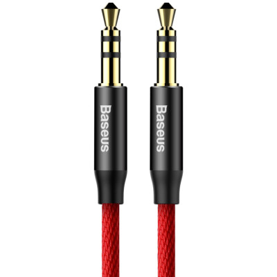 Кабель мультимедийный Jack 3.5mm Yiven M30 M/M 1m red-black Baseus (CAM30-B91) Винница - изображение 1