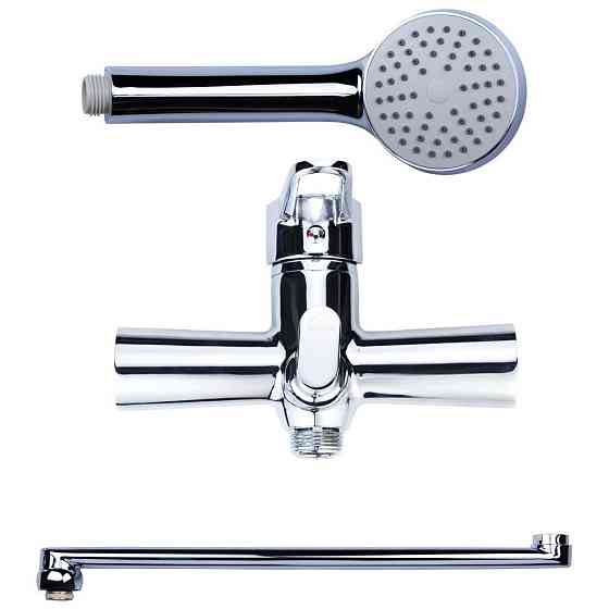 Змішувач HK Ø35 для ванни гусак прямий 350 мм дивертор вбудований картриджний AQUATICA HK-2C230C (9732220) Київ