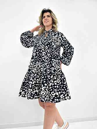 Легка жіноча сукня оверсайз "Lichi" оптом | Батал | Розпродаж моделі Чорний, 50-52 Київ