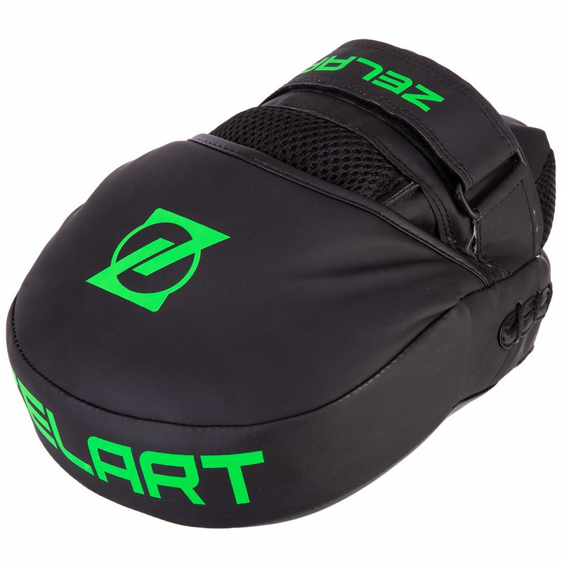 Лапа вигнута для боксу та єдиноборств ZELART VL-3093 розмір 24x18,5x5 см чорний-салатовий Київ - фото 5