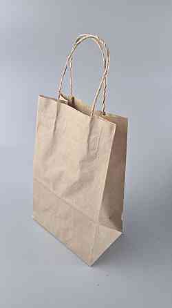 Пакет с ручками бумажный крафт бурий 150х90х240, 70г/м2 (25 шт) Харьков