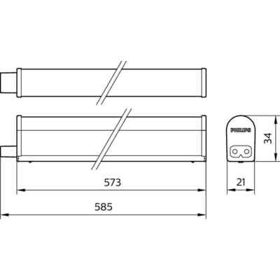Светильник Philips LED Signify, 7W, BN068C, LED6/NW, 600mm, (911401734142) Винница