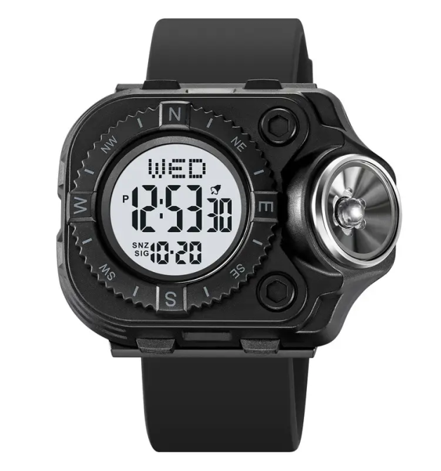 Чоловічий наручний годинник з ліхтарем Skmei 2187 Чорний з білим циферблатом Вінниця - фото 2