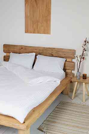 Комплект постельного белья Ideal Textile страйп сатин белый полуторный (56860348) Черновцы