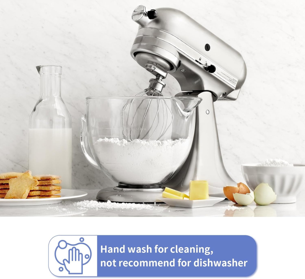 Скляна чаша для змішування, сумісна з міксерами KitchenAid з похилою головкою об'ємом 4,5 та 5л, скляна чаша для змішування Київ - фото 5
