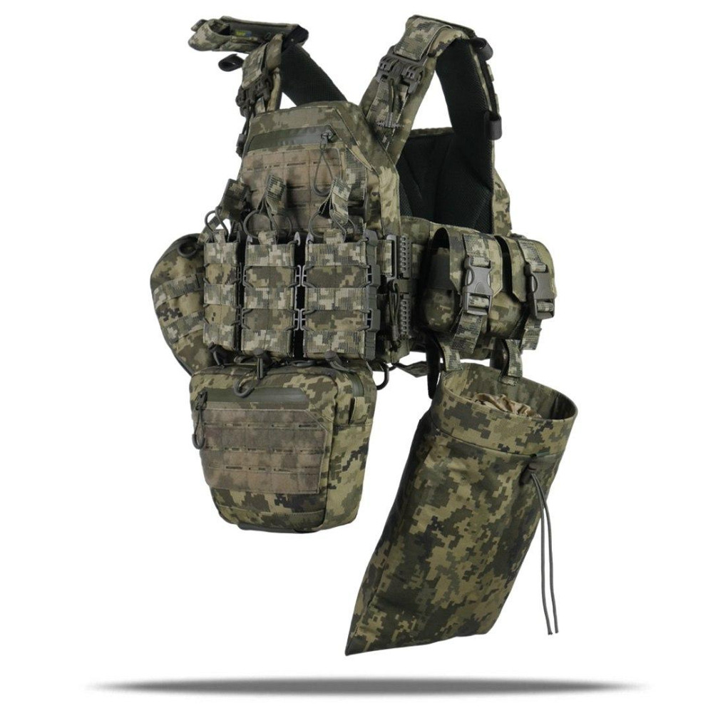 Штурмова плитоноска піксель з швидким скиданням плитоноска на 8 підсумок  kiborg військовий розвантажувальний жилет     WAR Львів - фото 4