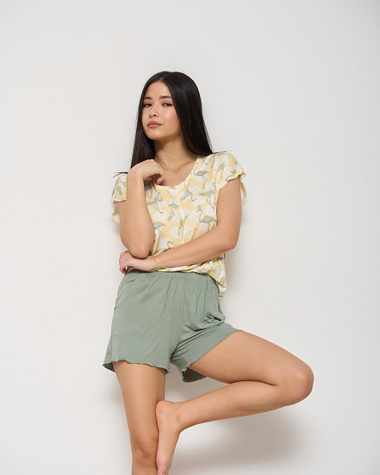 Женская пижама комплект с шортиками Вискоза - Фламинго Nicoletta 90508 S Киев - изображение 3